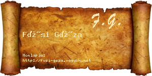 Füsi Géza névjegykártya