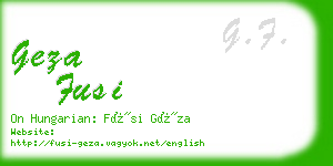 geza fusi business card